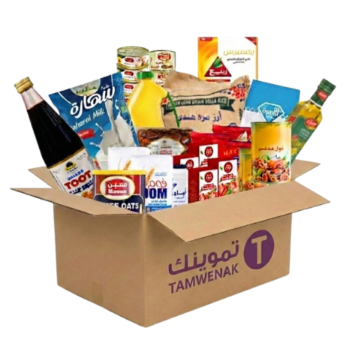 Tamwenak Ramadan Food Basket containing 31 essential grocery items for Iftar | Waterak